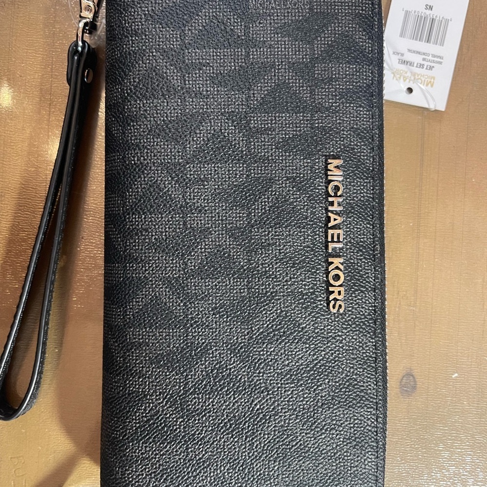 Michael Kors Black Monogram Wristlet